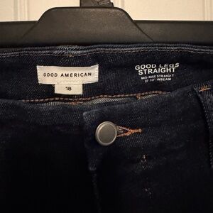 Good American Women’s Deep Indigo Straight Jeans Sz 18